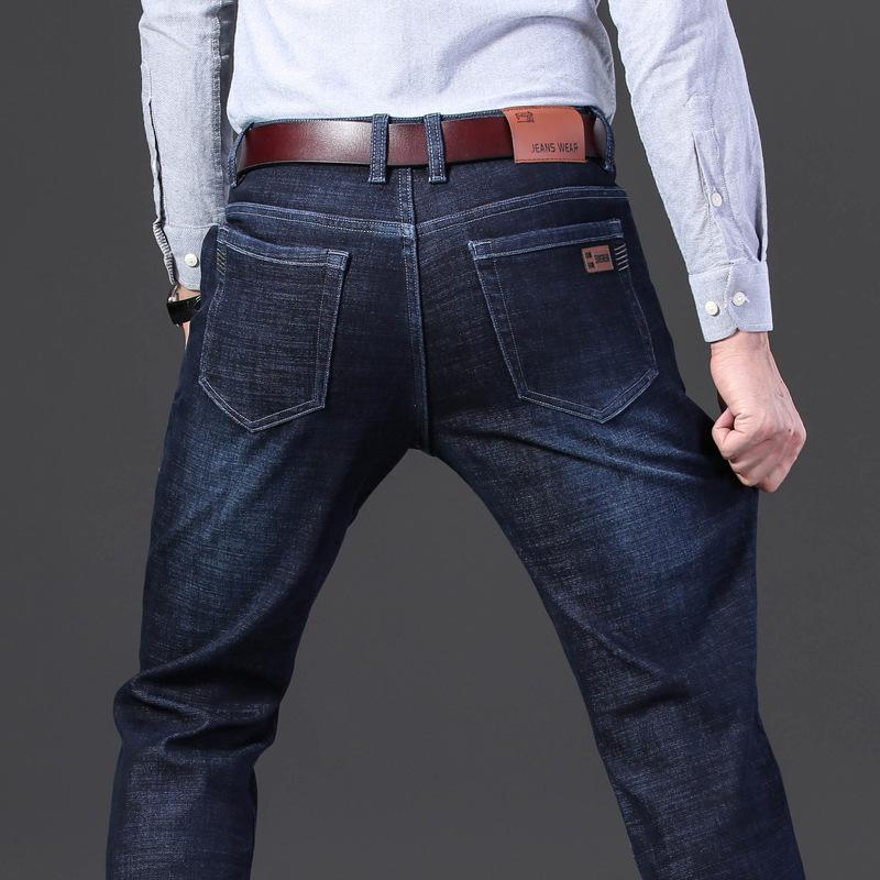 

2024 осень и зима новые высококачественные мужские брюки с плюшевым утолщением/обычные джинсы прямые повседневные брюки в разных стилях 40