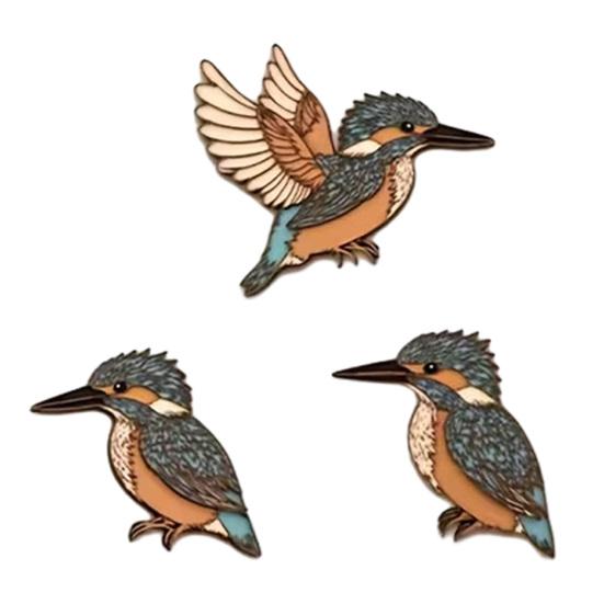 

3Pcs Kingfisher Wall Decoration Flying Bird Wall Stickers Waterproof 2D Flat Bird Wall Decor for Living Room Bedroom Outdoor Patio A