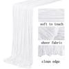 Beige Gauze Cheesecloth Table Runner Rustic Boho Semi Sheer Ivory Table Runner Wedding Bridal Baby Shower Birthday Party Decor