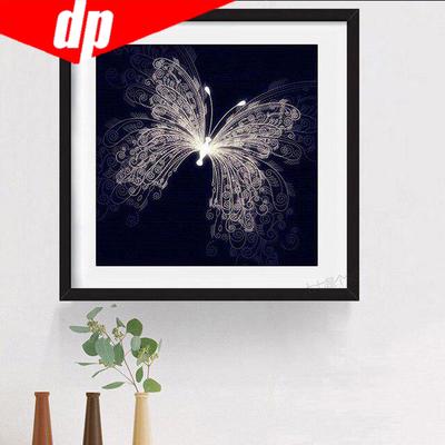 5d Diy Broderies Diamants Gift "White Butterfly" Diamond Mosaic Painting Full Diamond Embroidery