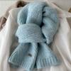 Solid color alpaca wool knitted scarf women's winter and autumn wool blended new high-end temperament couple scarf tide