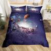 Set Duvet Stele Imprimeu Galaxie Univers Set Trei Piese Kit Lenjerie de Pat pentru Adolescenți Copii