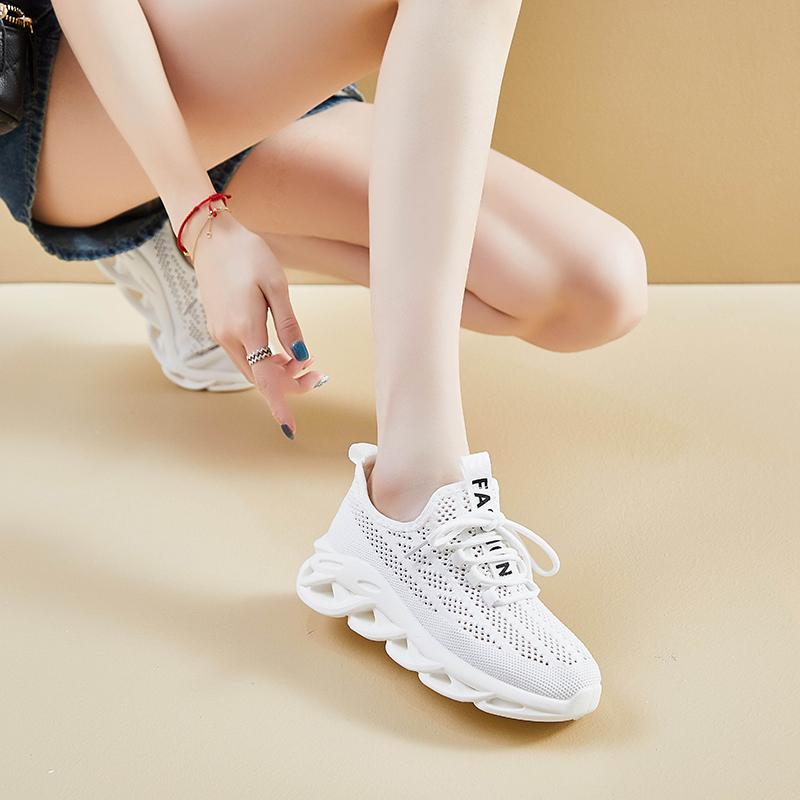 Woven Sneakers Women New Spring/Autumn  Comfortable Mesh Breathable Shock Absorbent Socks Running Shoes