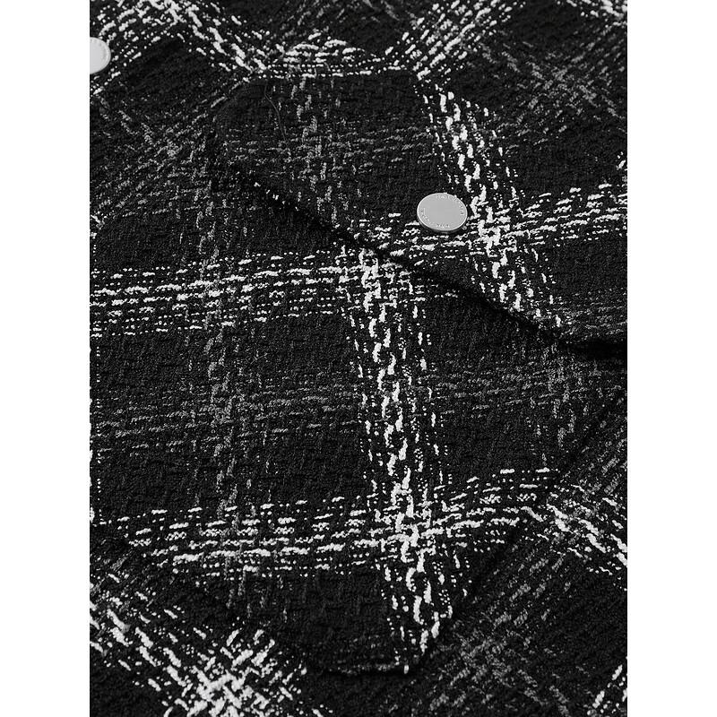 GXG Men's Loose Fit Long-Sleeve Plaid Shirt Jacket
