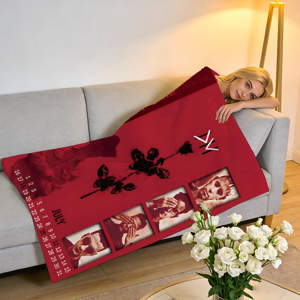 Throw High-Density Short Plush Blanket For Sofa Nap Air-Conditioned Room Soft Skin-Friendly Depeche Mode Band