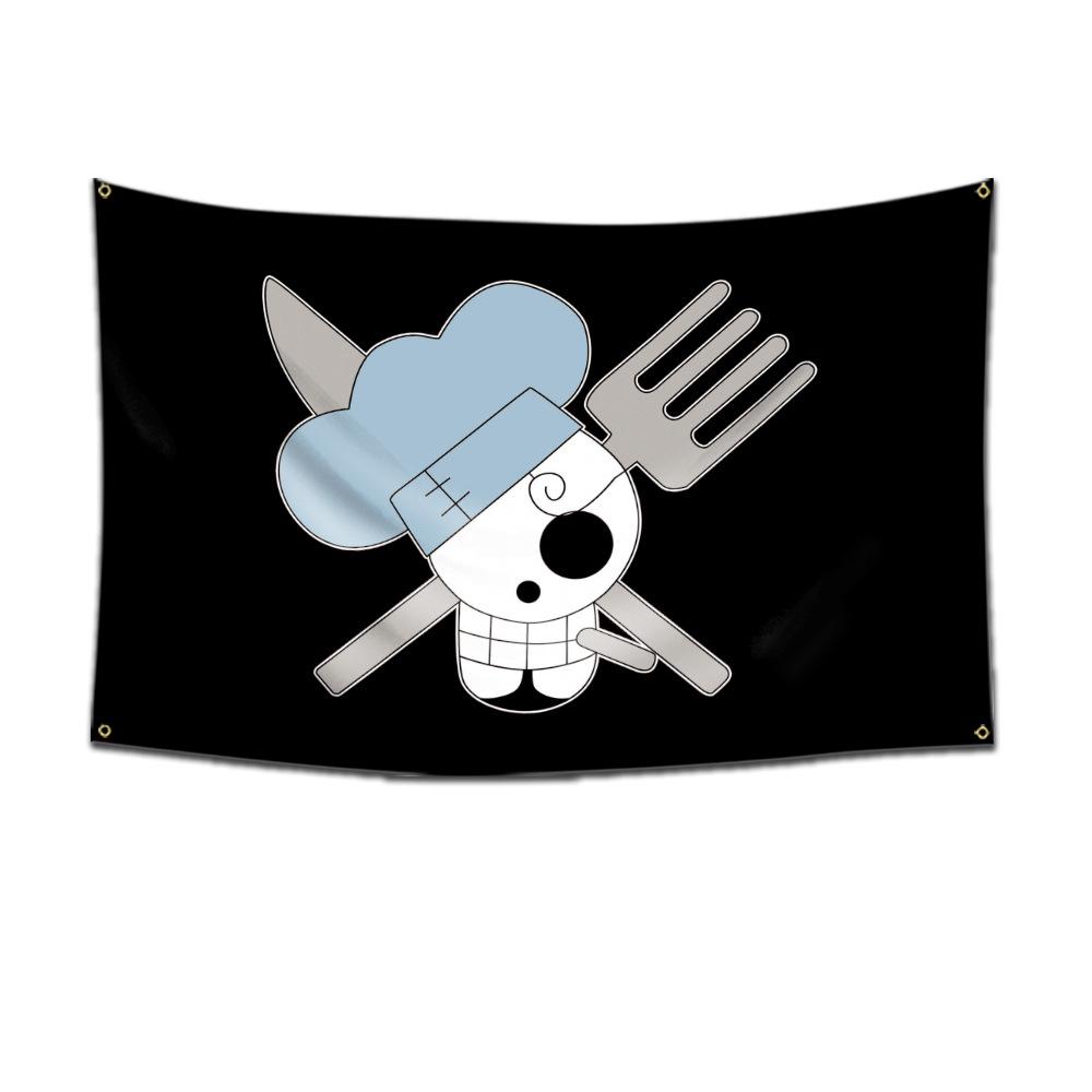 One Piece Anime Jolly Roger Muurdecoratie Banner Schilderen Speelgoed Cartoon Luffy Zoro Strooien Hoed Piraat Schedel Vlag Speelgoed Cadeau 60x90cm