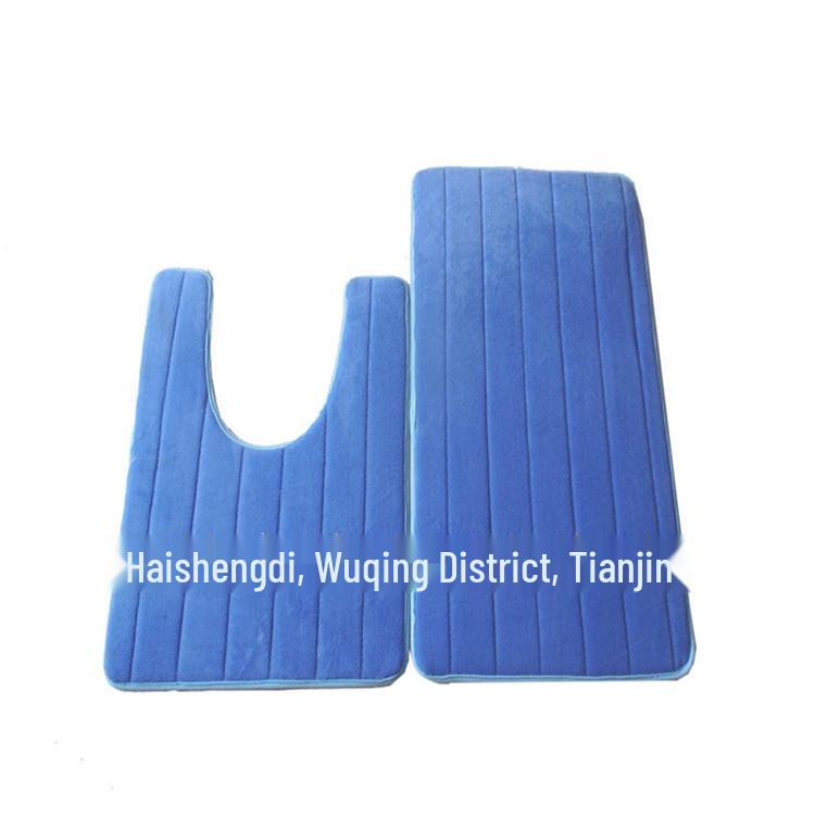 U-shaped Toilet Mat Set: Absorbent & Washable Bath Rug Pair