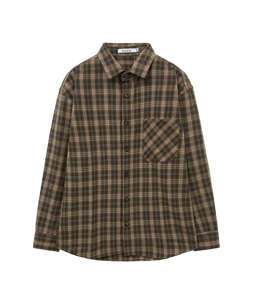 Big Union Twill Check Shirt (Brown)
