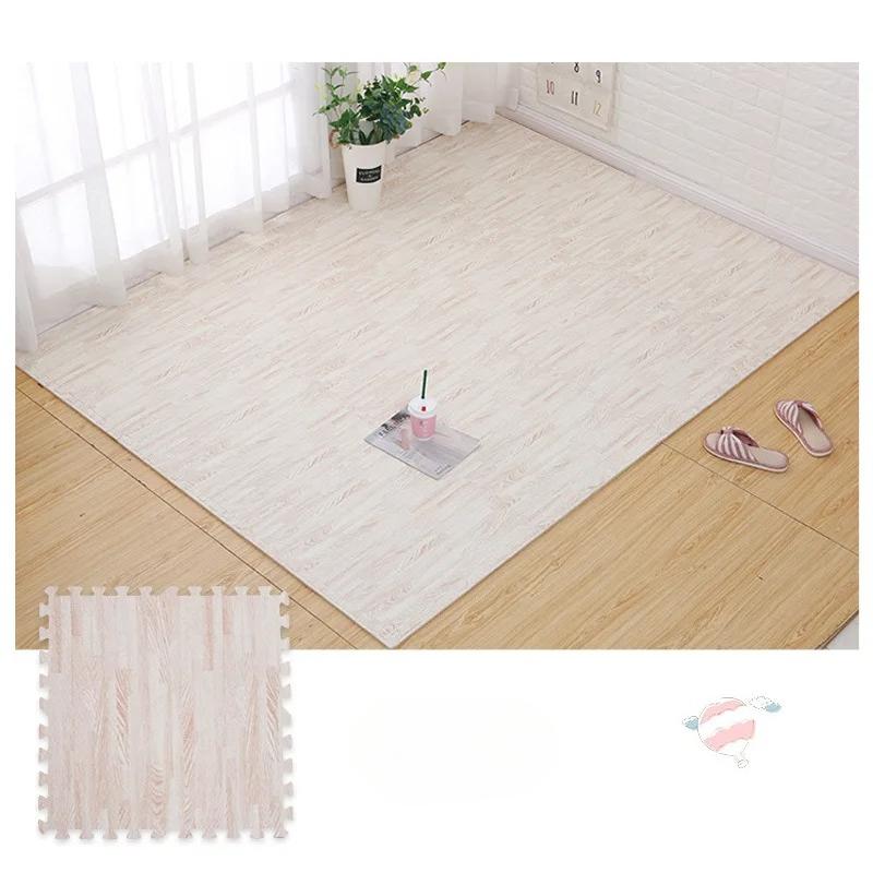 

1pc Wood Grain Foam Floor Puzzle Mats, Hand-washable Multi-functional Foam Carpet Tiles, Suitable for Indoor Play белый
