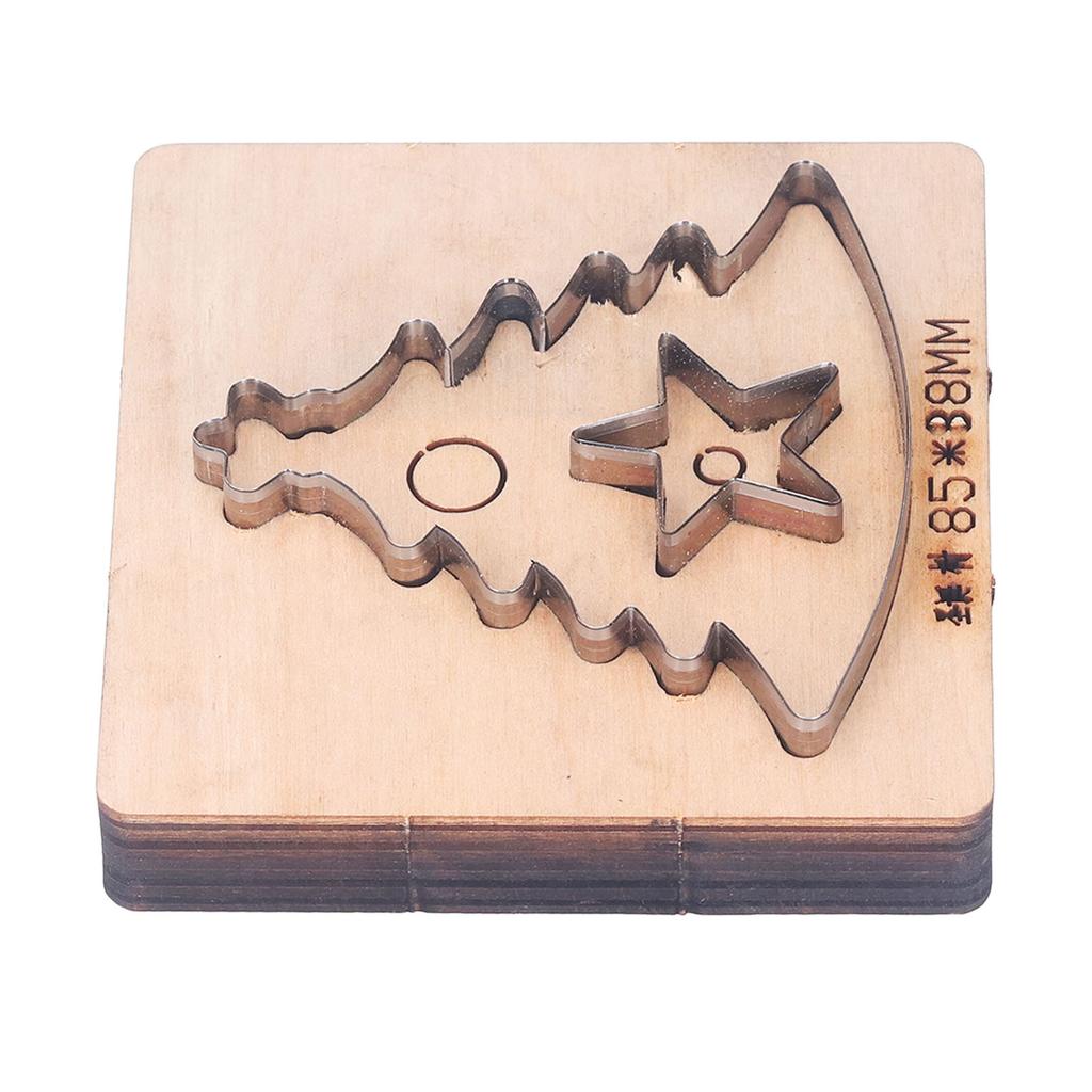 Leder-Stanzform mit Weihnachtsbaum-Motiv, 11 x 10,5 x 2,3 cm, Lederschneider aus legiertem Stahl für Heimwerkerarbeiten