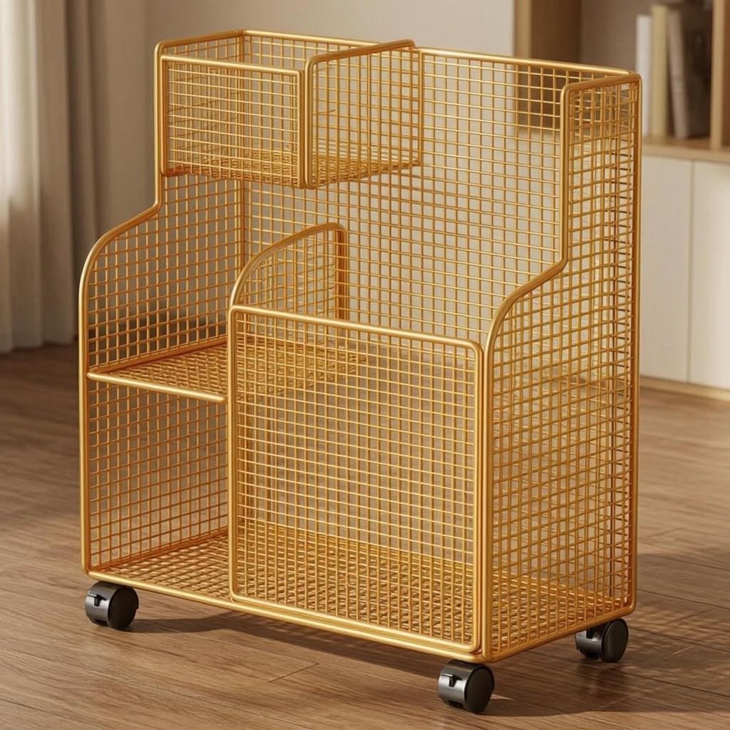 Wire Storage Rack with Wheels Spacious Basket Long-Lasting