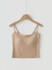 Ice Silk Seamless Camisole: Integrated Cup Strappy Tank for Women