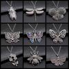 New Fashion Antique Silver Color Flying Animal Insect Necklace Butterfly Dragonfly Bee Cicada Pendant Necklace Gift For Women