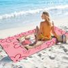 1pc Beach Towel, Cartoon Capybara Holding Pearl Milk Tea Beach Towel, Beach Towel, Very Suitable for Swimming, Fitness Exercise,