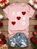 Valentines Day Fun Drawing Pattern Printed Short Sleeve Round Neck Tshirt Springsummer Womens Outdoor Fashion Leisure Gift