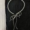 Xiaomi Pearl & Bow Beaded Choker: Stylish, Girly Clavicle Necklace