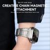 Magnetic Stainless Steel Band for Apple Watch 49mm 45mm 44mm 42mm Titanium Color Strap for IWatch Series 9 8 7 6 5 4 Se Ultra 2