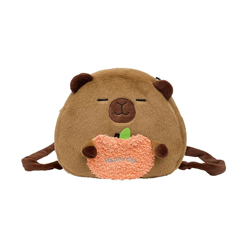 

Милая волосатая кукла капибара, сумка, женская сумка через плечо, можно носить на плече, студенческий школьный рюкзак, мультяшный рюкзак с капибарой