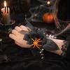 Romantic Party Wrist Flower Gothic Corsage for Halloween Party, Black Wedding Corsage, Decorative Floral Bracelet Prom Accessory Day of The Dead Prom,