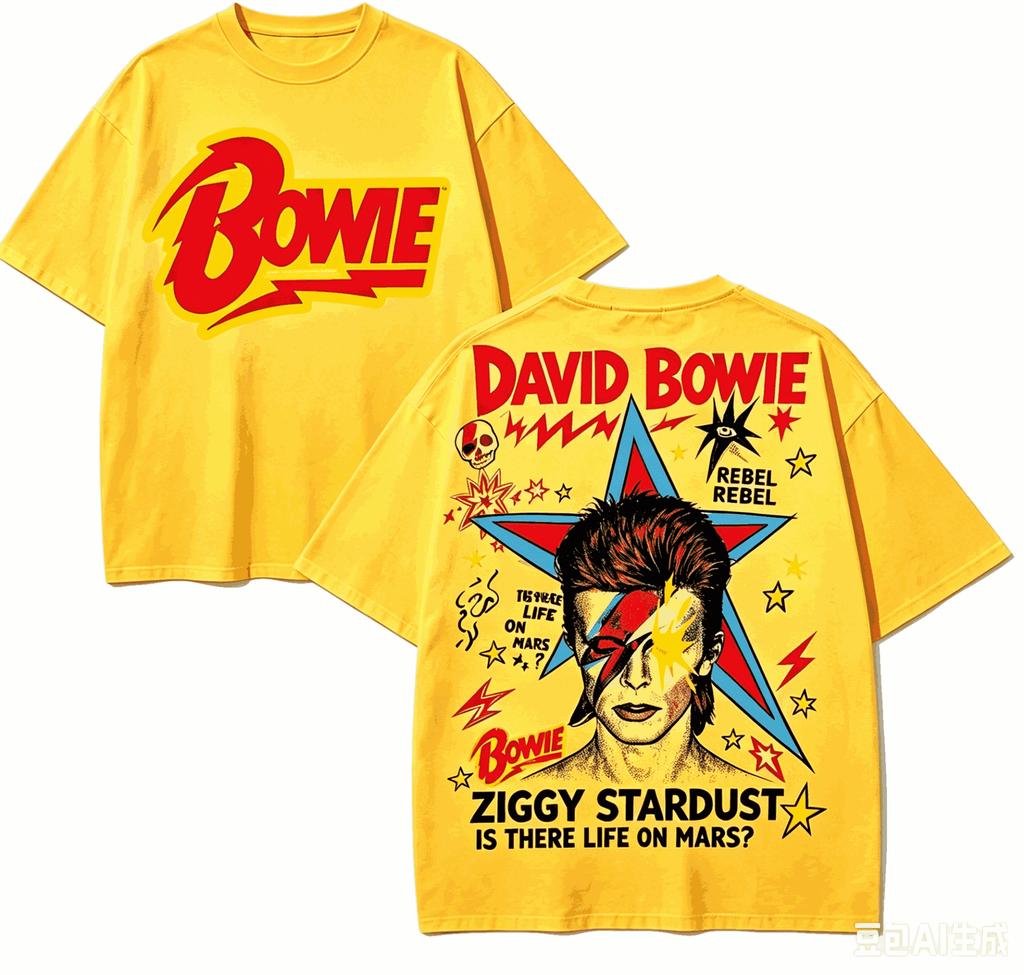 David Bowie Maglietta Regalo per Fan Unisex Unisex Harajuku Oversize Unisex Manica Corta Streetwear Alta Qualità Comoda Classica