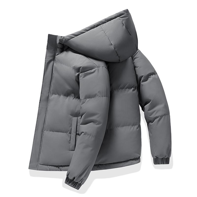 Parka de înaltă calitate în stil coreean pentru bărbați, mărime plus, iarnă, nouă, jachetă de bumbac cu glugă largă, jachetă scurtă tip pâine, jachetă caldă de bumbac