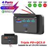 108W 4 Ports 12V RV USB Outlet 90W PD  and QC 3.0 18W Port Car Charger Socket Accessories with Switch Voltage for Car Bus RV
