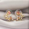 Korean Exquisite Flower Butterfly Earrings For Women Bling AAA Zircon Stud Earring Fashion Wedding Party Jewelry Gift Dropship