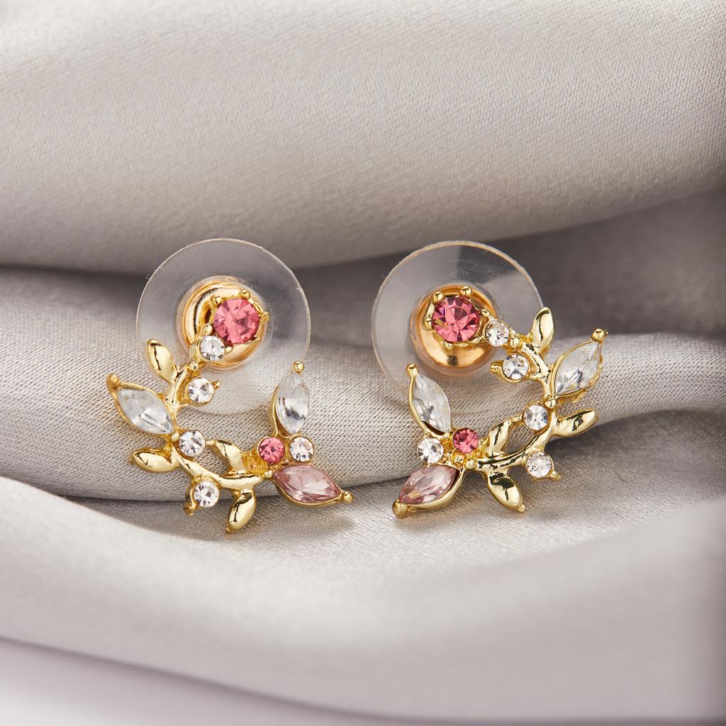 Korean Exquisite Flower Butterfly Earrings For Women Bling AAA Zircon Stud Earring Fashion Wedding Party Jewelry Gift Dropship