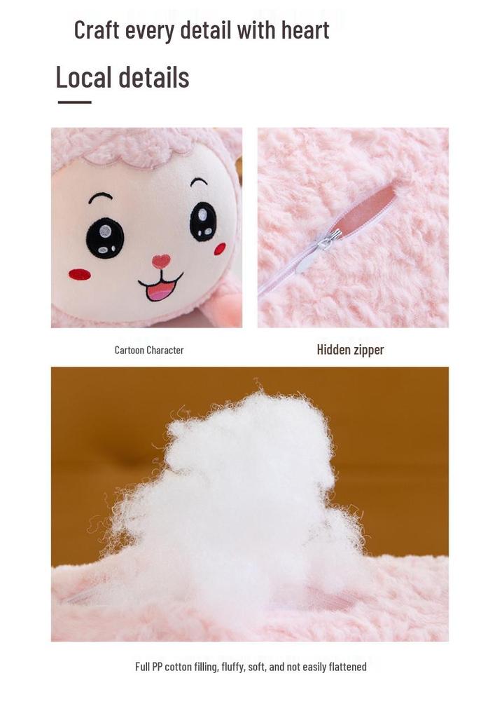Cute Plush Pig & Sheep Sleeping Pillow - Large Soft Cartoon Doll