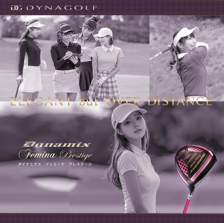Dyna Golf Ultra High Repulsion Dynamics Femina Prestige Driver with Premier Light Lady Shaft, 13.5° L, and Golf Pride 25g Grip