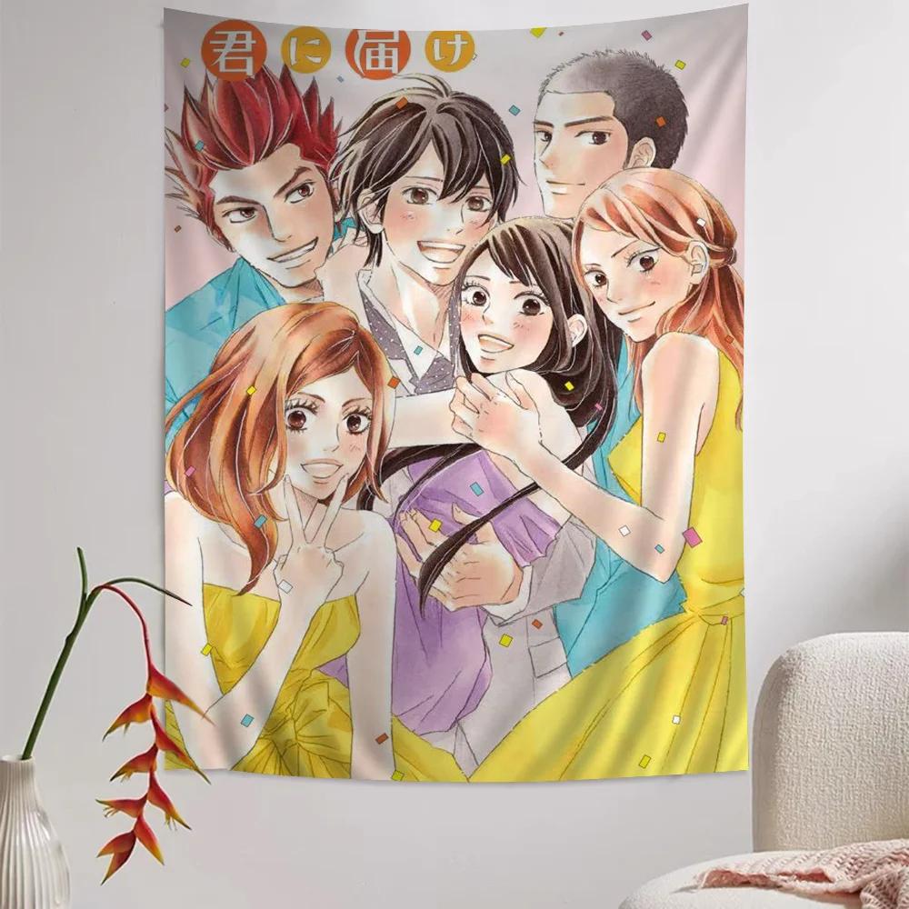 VIKAMA Kimi Ni Todoke Magazine Collage Tapestry Japanese Anime Wall Hanging for Bedroom Dorm Room and Kawaii Aesthetic Decor