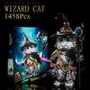 New 1400+pcs Wizard Cat Magic Animal Building Blocks Set Educational DIY Toys for Adult Gifts MOC Creative Bricks Toy Model