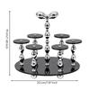 Acrylic Cup Rack with Round Base Space-Saving Chrome-Finish