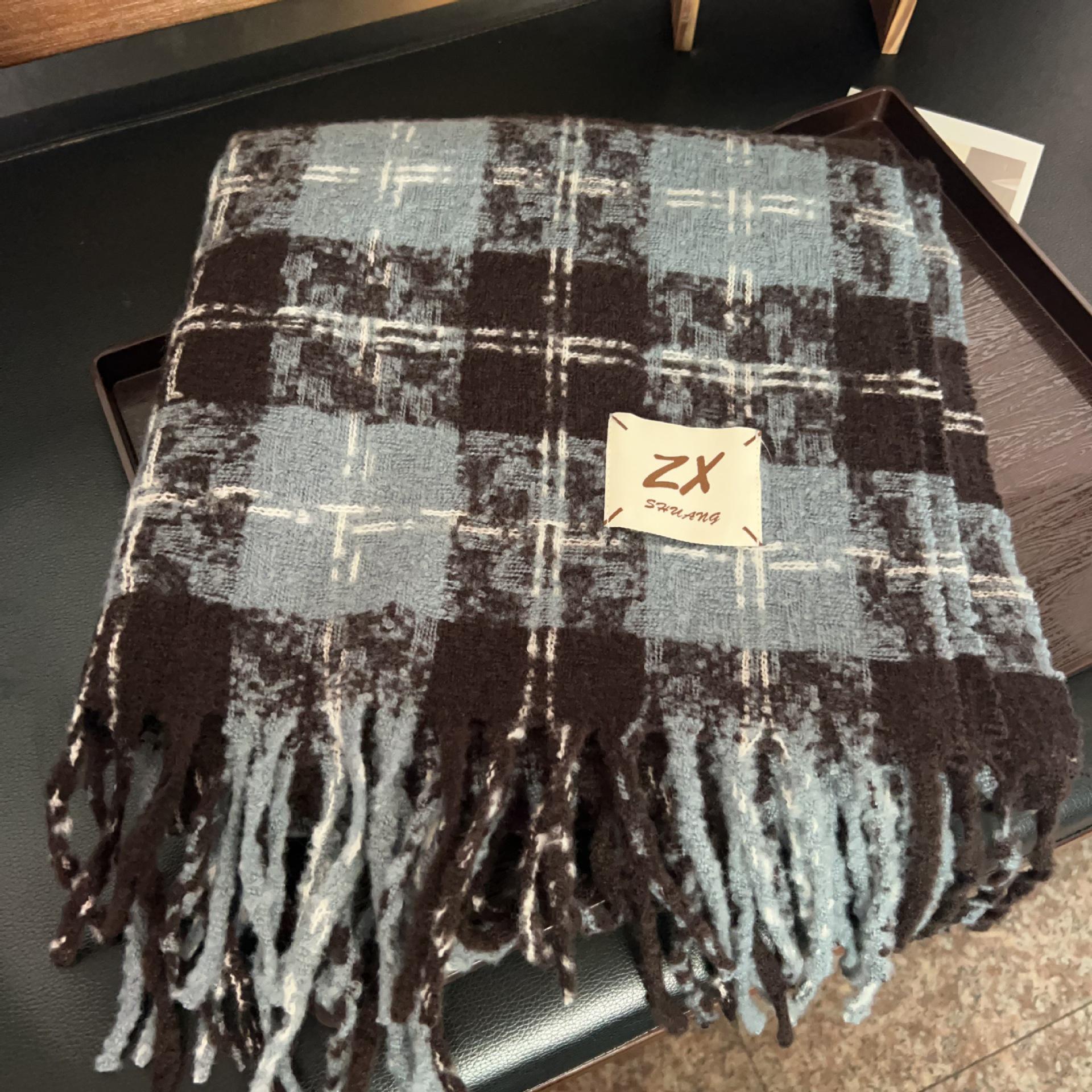 

2025 Корейский Высококлассный Женский Зимний Шарф с Кисточками в Гусиную Лапку: Теплая, Универсальная, Толстая Шаль для Студентов