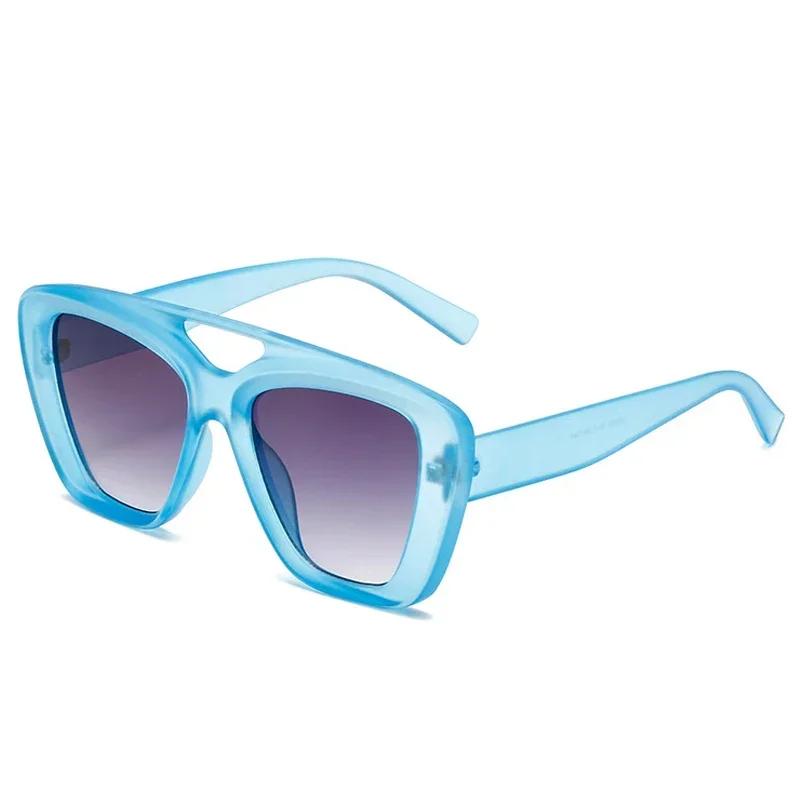 Summer New Large Frame Double Beam Sunglasses High Texture Fashionable Personalized Outdoor Uv400 Protection Sunglasses