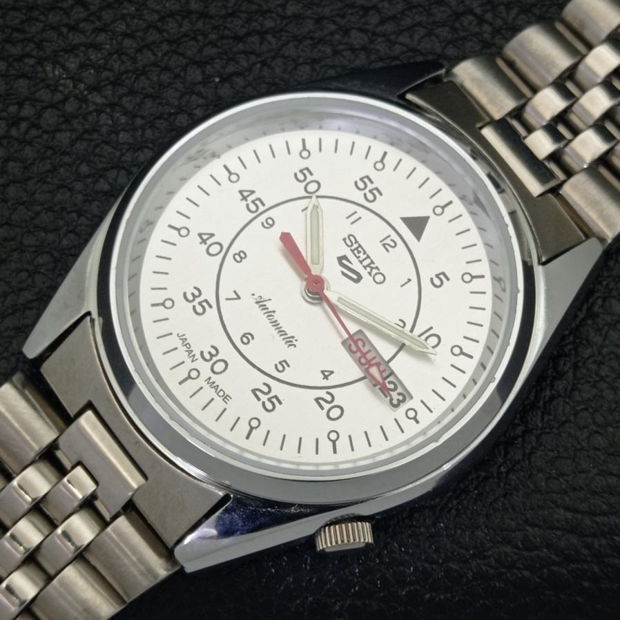 REFURBISHED VINTAGE SEIKO 5 AUTOMATIC 6309A JAPAN MENS D/D WHITE WATCH A318611-9