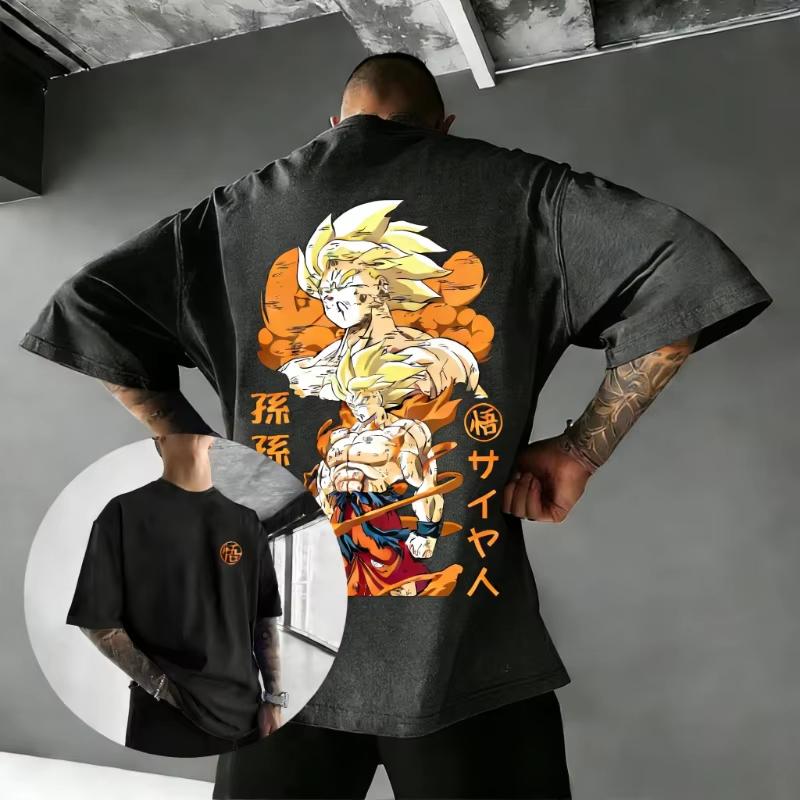 Dragon Ball Anime Goku Print T-Shirt, Unisex Loose Breathable Summer Top Short Sleeve Fashion Women And Men T-shirt