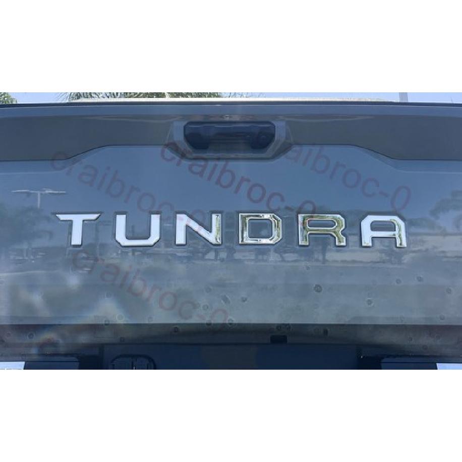 Silver Raised Rear Emblem Decal for -2025 TUNDRA Tailgate Ert Letters