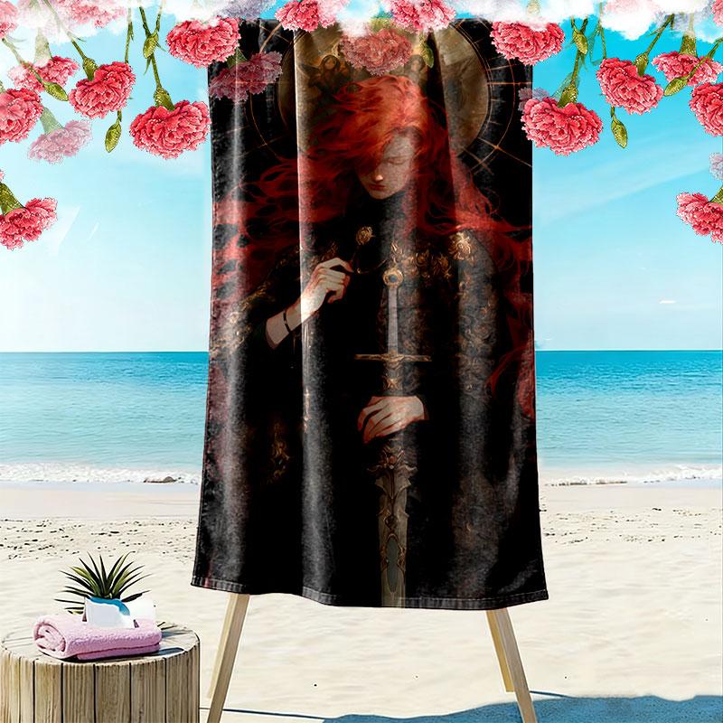 Elden Ring Woe Print Beach Towel, Large Soft Quick Dry Towel for Beach Camping Swimming