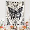 VIKAMA Black And White Minimalist Moth Print Tapestry For Living Room Bedroom Outdoor Party Home Decoration Wall Hanging