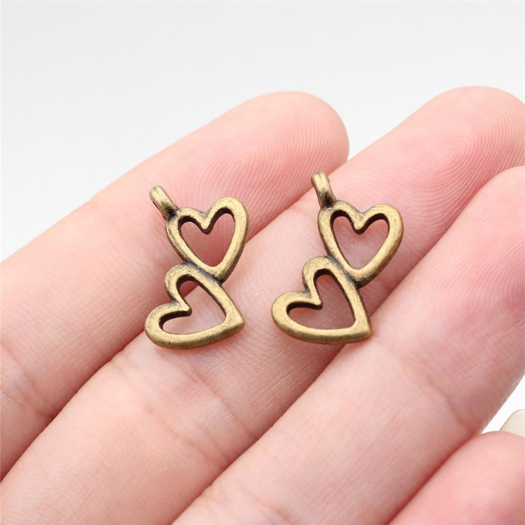 Charms Openwork Heart Pendants Vintage Jewelry Supplies QC068