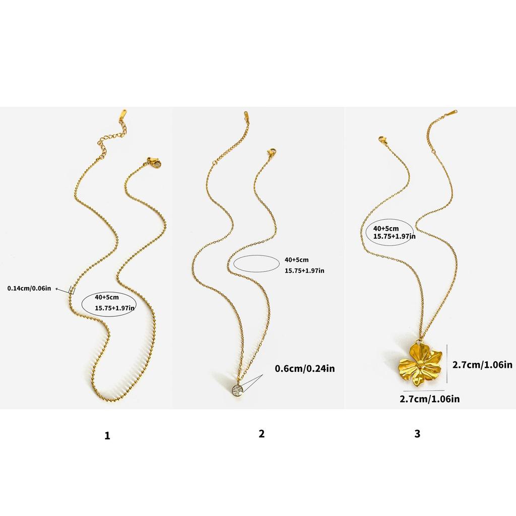 Elegant Gold Plated Flower Pendant Necklace Versatile Gold Bead Pendant Necklace for Women Enhances Any Outfit
