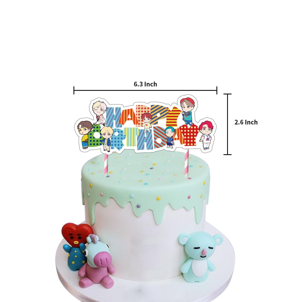 42pcs Kpop Bt21 Bts Parti Sur Le Theme A Besoin De Decoration Gateau Toppers Latex Ballon Joyeux Anniversaire Banniere Pull Flag Banderitas Acheter A Prix Bas Livraison Gratuite Avis Reels Avec