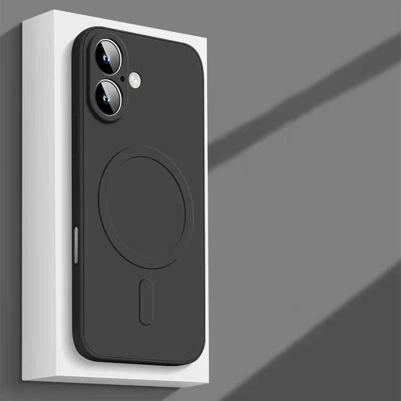 For iPhone 17 Pro Max 17 Air 17Pro Case Magnetic Cover for Mag-safe Liquid Silicone Velvet Lining All-round Camera Protect Shell