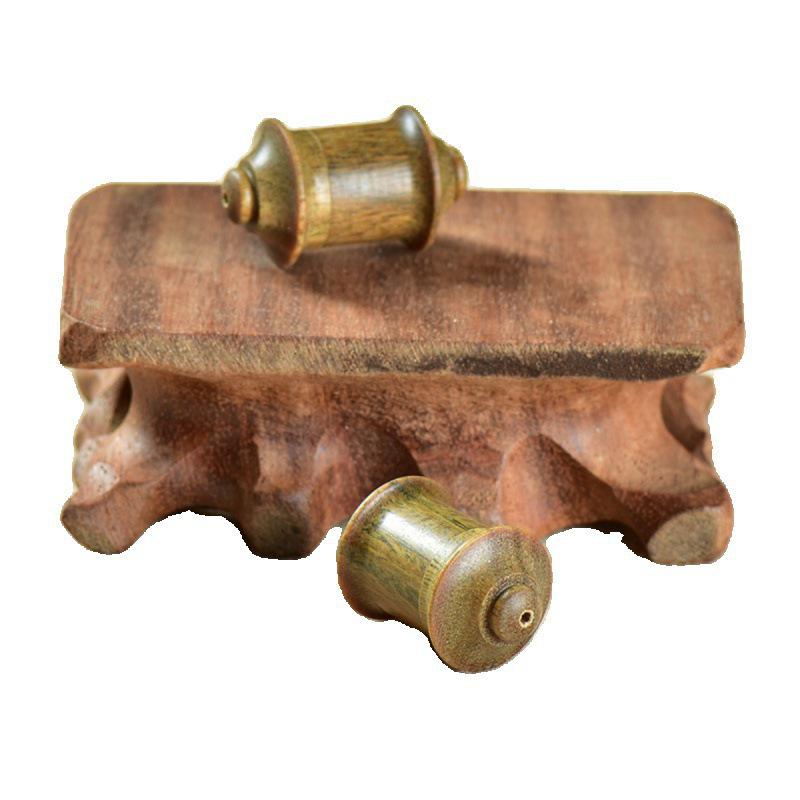 Green Sandalwood Scripture Pendant & Bead Storage Box - Chinese Retro Accessory