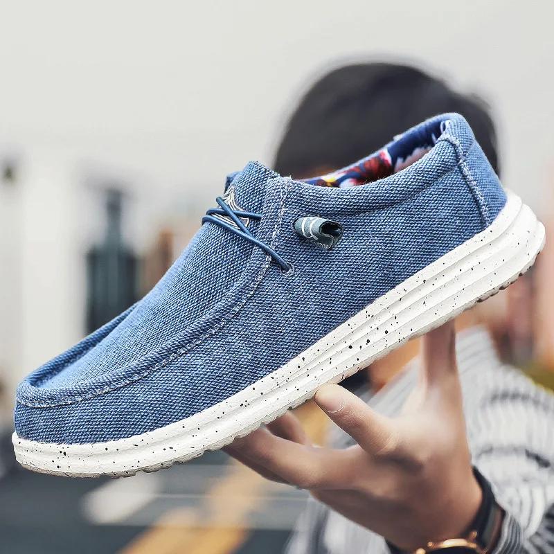 Men's Lightweight Comfy Slip-On Casual Shoes, Breathable Non-Slip Canvas Shoes, Spring And Summer