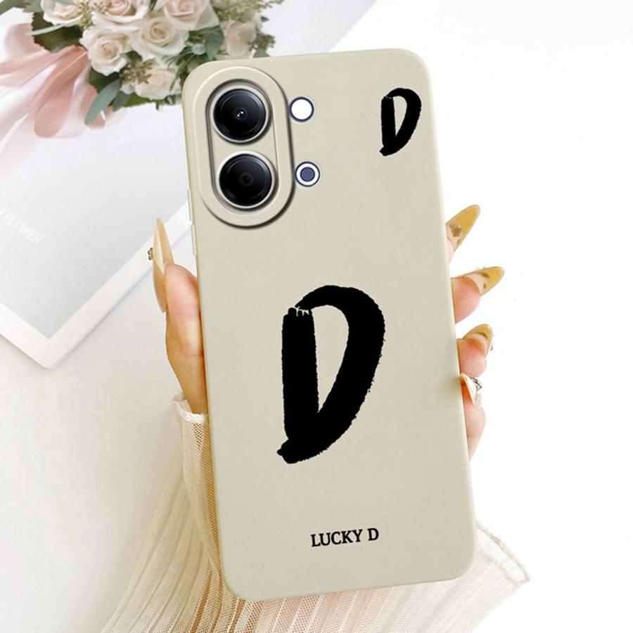 For Vivo Y05 4G Case Y11d Y11 5G Cover Lucky A-Z Letters Soft Silicone Coque Phone Case For Vivo Y21 5G V2553 Cases