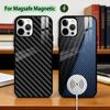 Auto Kohlefaser Handyhülle Für iPhone17,16,15,14,13,12,11 Plus,Pro Magnetisch Für Magsafe Kabelloses Laden