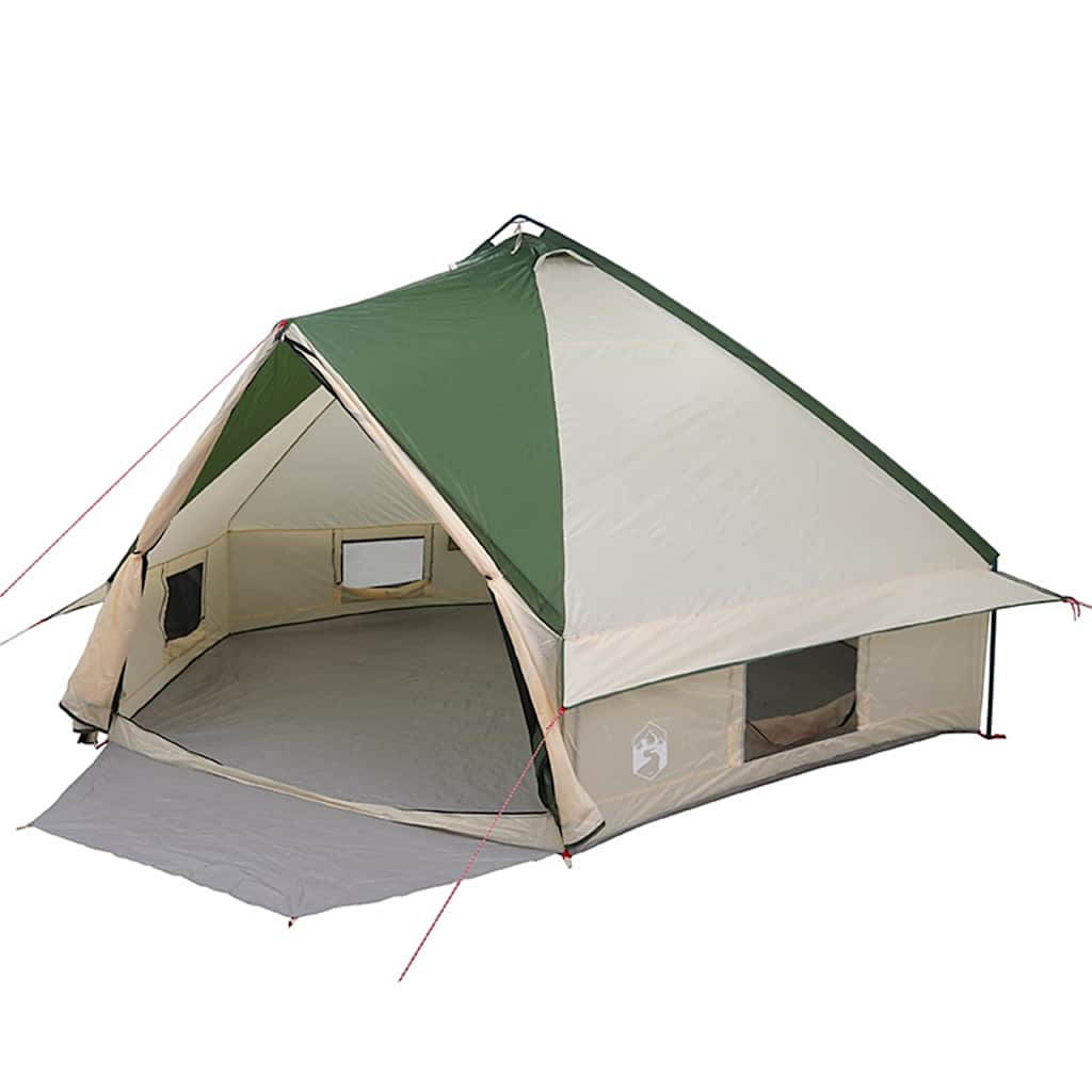 Teepee Tent for 10 Persons Green and White 567 x 470 x 242 cm