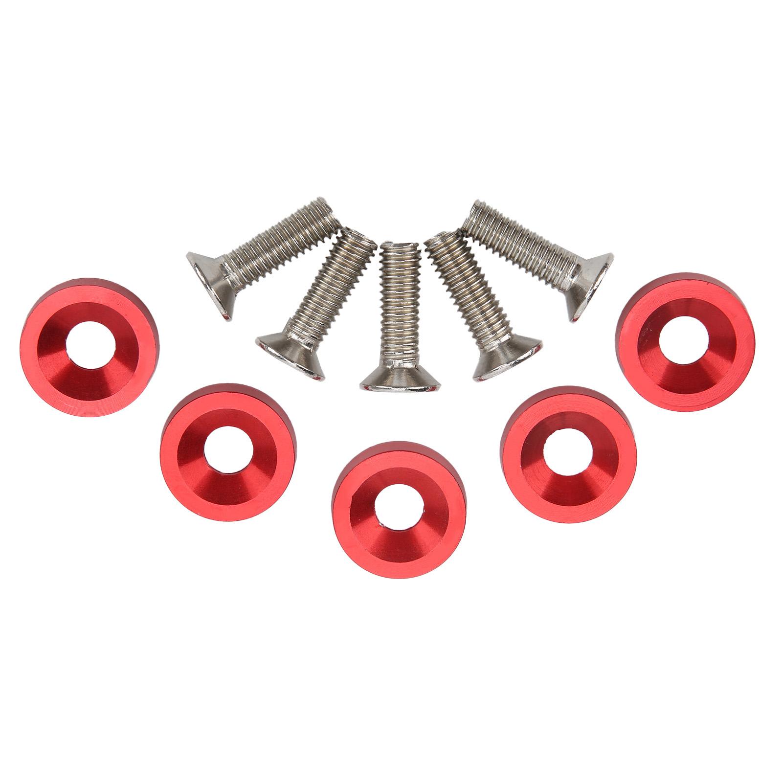 

10 Set Car Engine Bay Dress Up Kits M6 Bonnet Bolts Red Washers Modification Maintenance